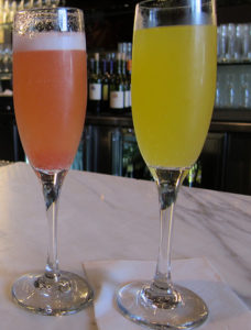 mimosas in glass