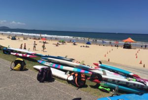 beach and surfboards