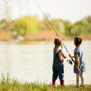 little girls fishing